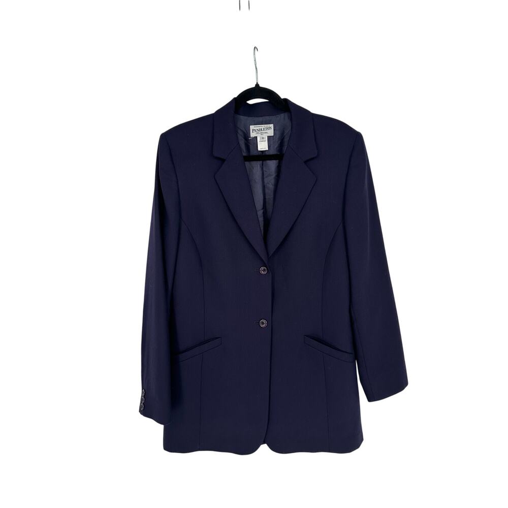 Vintage Pendleton 100 Virgin Wool Purple Long Blazer Jacket USA Womens‎ 12 Tall